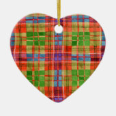 MAC RAE TARTAN Ornament keramisch hart (Voorkant)
