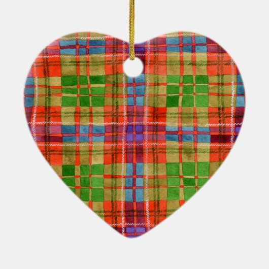 MAC RAE TARTAN Ornament keramisch hart (Achterkant)