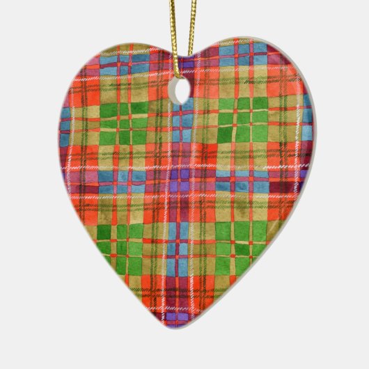 MAC RAE TARTAN Ornament keramisch hart (Links)