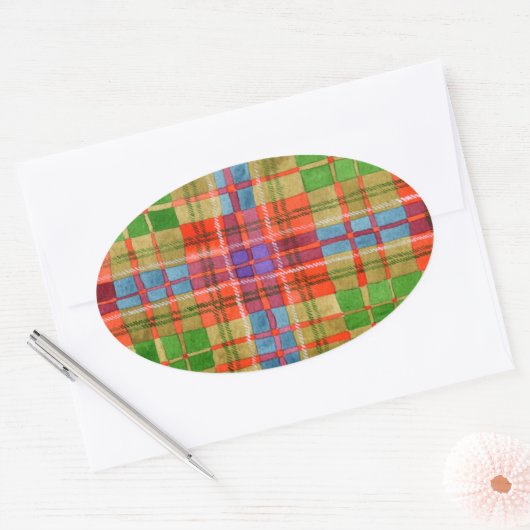 MAC RAE TARTAN Oval Stickers (Envelop)
