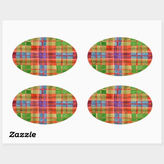 MAC RAE TARTAN Oval Stickers (Vel)