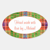 MAC RAE TARTAN ovale "handgemaakte" Stickers (Voorkant)