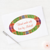 MAC RAE TARTAN ovale "handgemaakte" Stickers (Envelop)