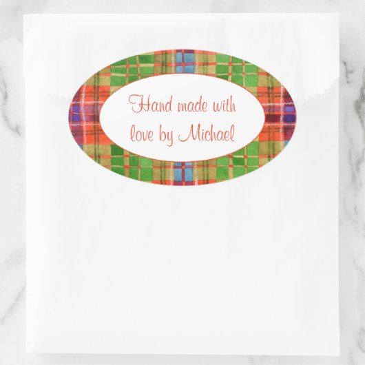 MAC RAE TARTAN ovale "handgemaakte" Stickers (Tas)