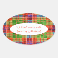 MAC RAE TARTAN Ovale "Handgemaakte" Stickers