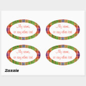 MAC RAE TARTAN Ovale Matte Stickers (Vel)