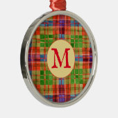 MAC RAE TARTAN Premium Rond Ornament + Initiaal (Rechts)