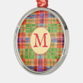 MAC RAE TARTAN Premium Rond Ornament + Initiaal (Links)