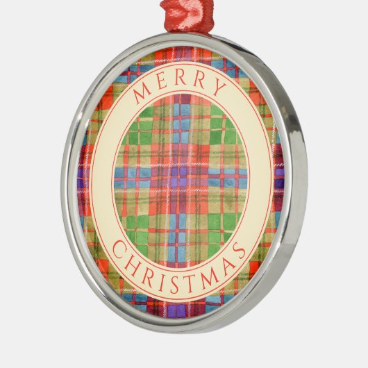 MAC RAE TARTAN Premium Rond Ornament + Tekst (Links)