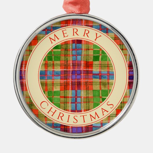 MAC RAE TARTAN Premium Rond Ornament + Tekst (Voorkant)