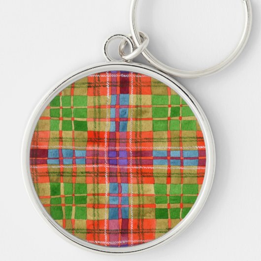MAC RAE TARTAN Premium Round Sleutelhanger (Voorkant)