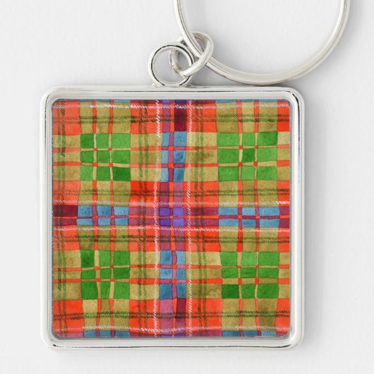 MAC RAE TARTAN Premium Vierkante Sleutelhanger (Voorkant)