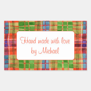 MAC RAE TARTAN Rechthoekige "Handgemaakte" Sticker