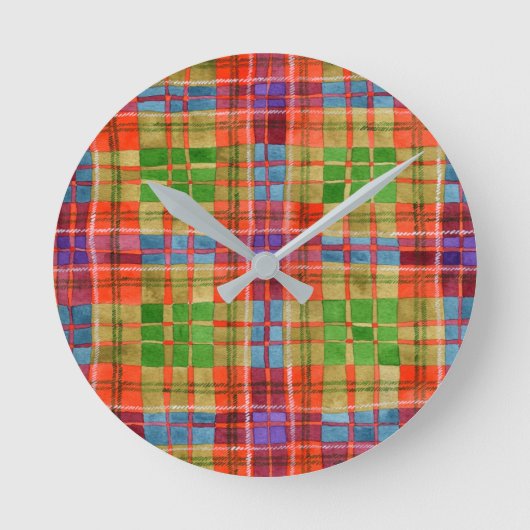 MAC RAE TARTAN Ronde Acryl Wandklok (Voorkant)