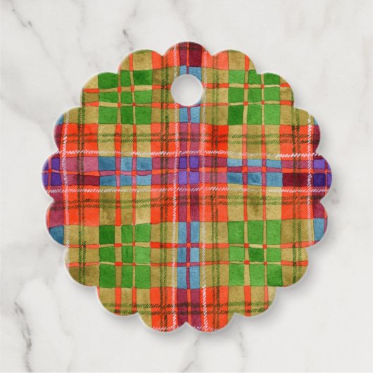 MAC RAE TARTAN Scalloped Gift Labels (Voorkant)