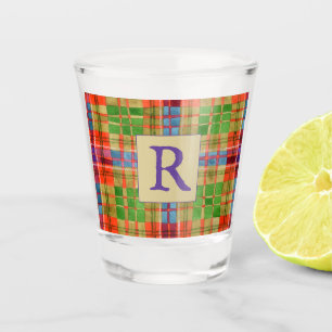 MAC RAE TARTAN Shot Glass + Tekst Glas