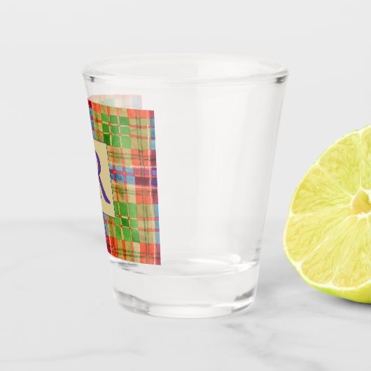 MAC RAE TARTAN Shot Glass + Tekst Shot Glas (Rechts)