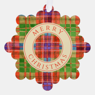 MAC RAE TARTAN Sneeuwvlok Papier Ornament Kaart
