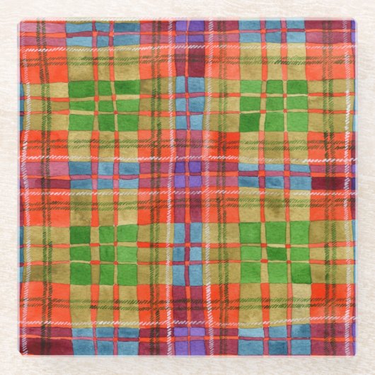 MAC RAE TARTAN Square Glass Onderzetter (Voorkant)