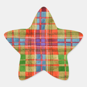 MAC RAE TARTAN Star-Stickers Ster Sticker