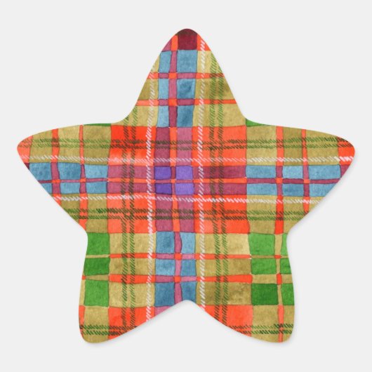 MAC RAE TARTAN Star-Stickers Ster Sticker (Voorkant)
