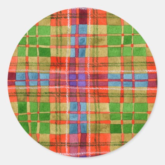 MAC RAE TARTAN Stickers met grote ronde (Voorkant)