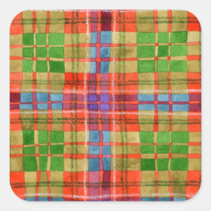 MAC RAE TARTAN Stickers op grote vierkant