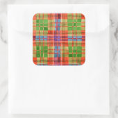 MAC RAE TARTAN Stickers op grote vierkant (Tas)