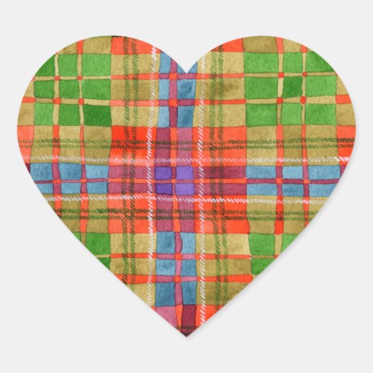 MAC RAE TARTAN Stickers van het Hart (Voorkant)