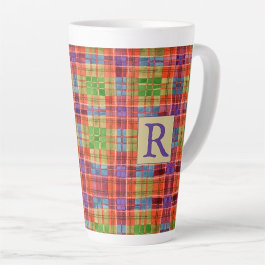 MAC RAE TARTAN Tall Latte Mok + Tekst (Rechterhoek)
