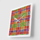 MAC RAE TARTAN Vierkante Acryl Wandklok (Hoek)