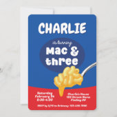 Mac & Three Macaroni en kaas 3e verjaardag Kaart (Voorkant)