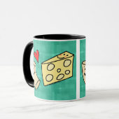 Mac verliest kaas, Funny Cute Macaroni + Cheese Mo Mok (Voorkant links)