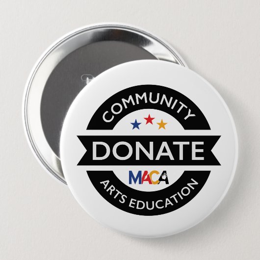 MACA doneren community arts onderwijs Ronde Button 4,0 Cm (Voorkant /achterkant)