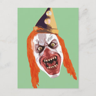 macabere clown briefkaart