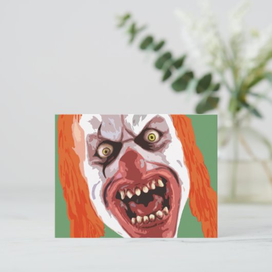 macabere clown briefkaart (Staand voorkant)