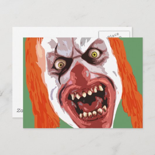 macabere clown briefkaart (Voorkant / Achterkant)