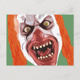 macabere clown briefkaart