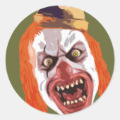 macabere clown ronde sticker (Voorkant)