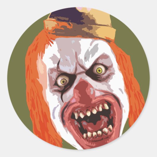macabere clown ronde sticker (Voorkant)