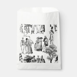 macabere halloween regency skeleton toile bedankzakje