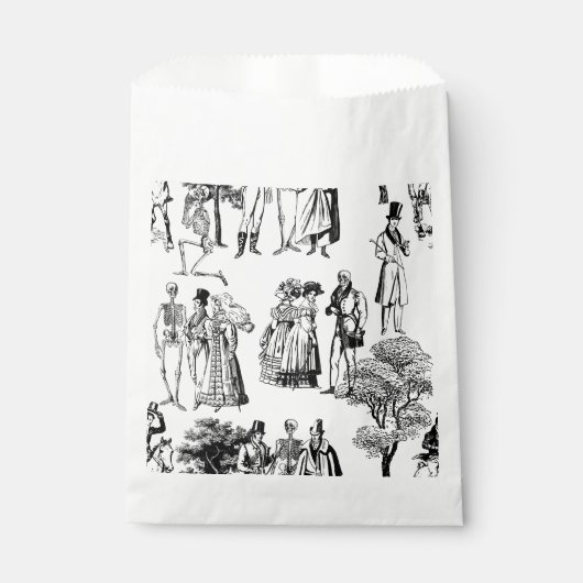 macabere halloween regency skeleton toile bedankzakje (Voorkant)