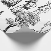 macabere halloween regency skeleton toile cadeaupapier (Hoek)