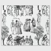 macabere halloween regency skeleton toile cadeaupapier (Vlak)