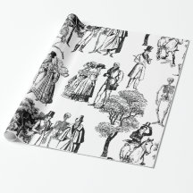 macabere halloween regency skeleton toile