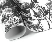 macabere halloween regency skeleton toile cadeaupapier (Rol Hoek)