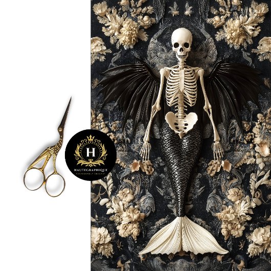 Macabere Skelet Meubel Decoupage Tissuepapier