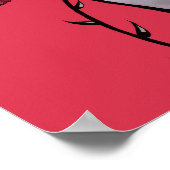 Macabre Art Creepy Hand Red en Black Gothic Poster (Hoek)