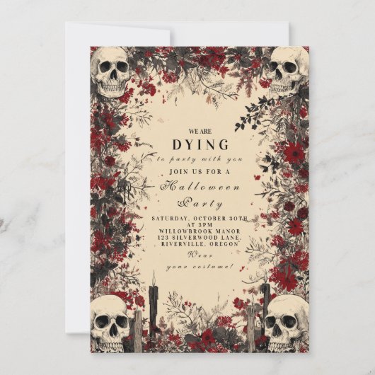 Macabre Candlelight Gothic Soirée Kaart (Voorkant)