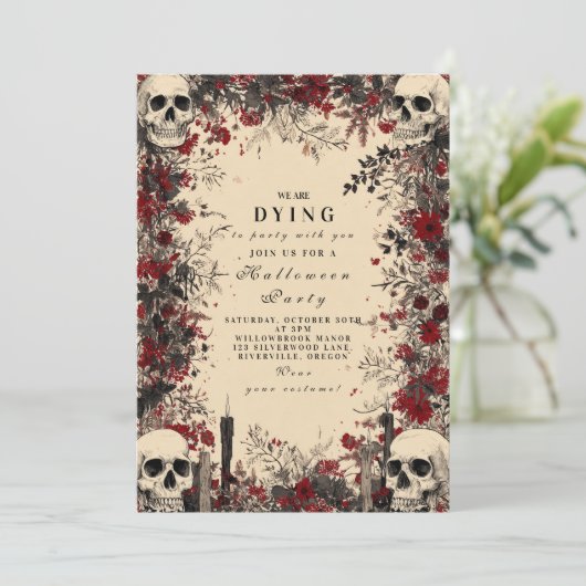 Macabre Candlelight Gothic Soirée Kaart (Staand voorkant)